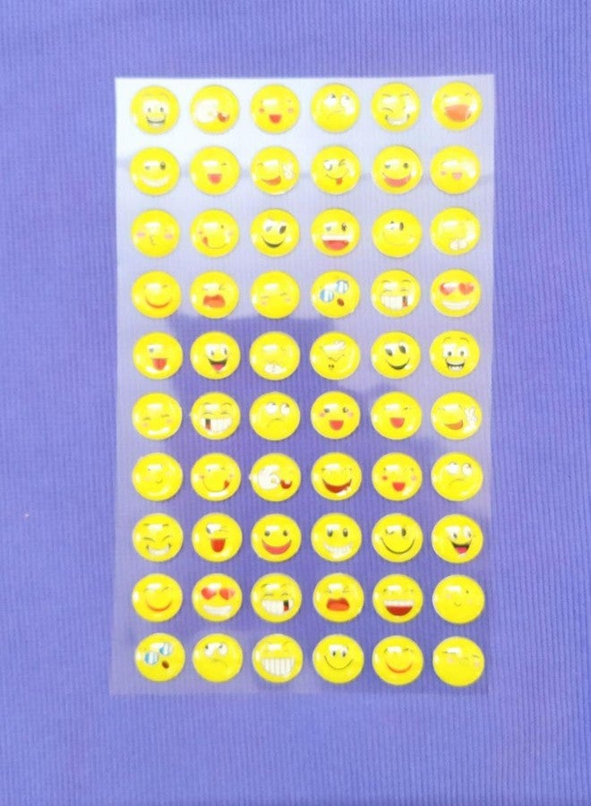 Brikshi 3D Crystal Stone Smiley Emoji face Expression self Adhesive Stickers (Pack of 2)||A401 - Image 5